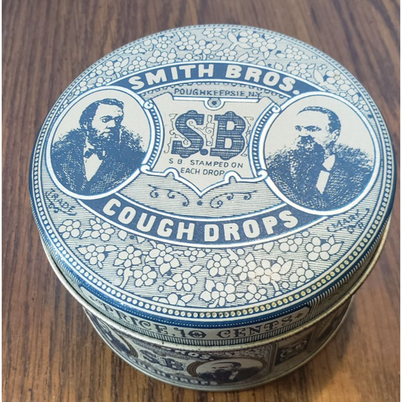 Smith Bro's Cough Drops Vintage Antique Advertising Tin Trinket Stash Box - Picture 5 of 8